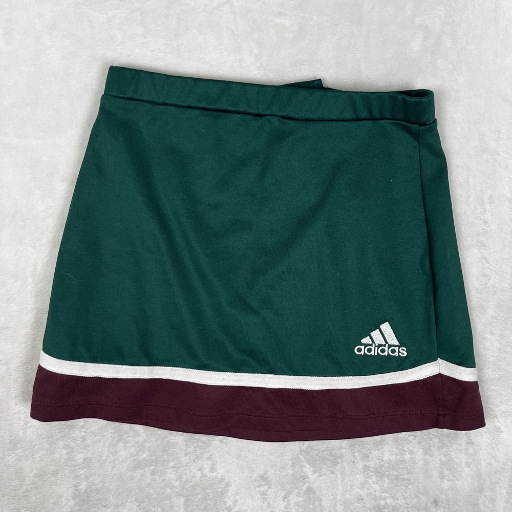 Vintage Adidas Skirt Womens Small Green Colorblock Athletic Tennis Golf Mini